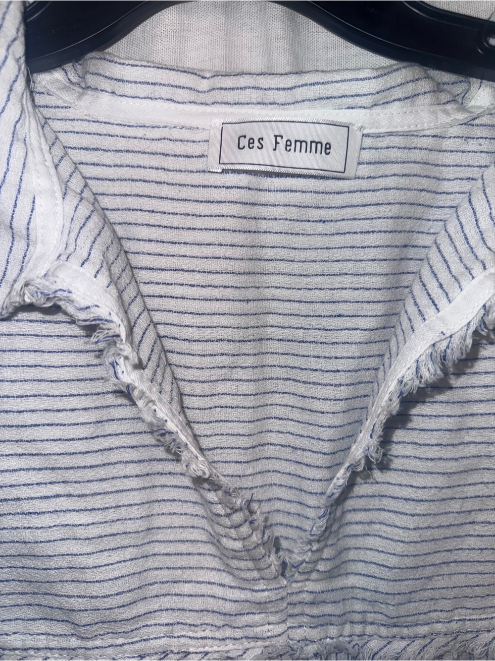 Ces Femme Cotton Striped Blouse - Picture 2 of 5